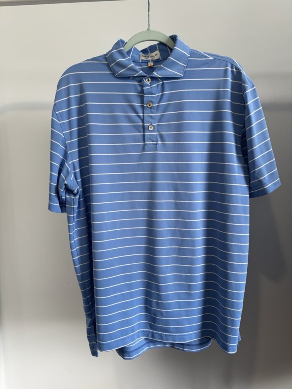 Peter Millar Summer Comfort Golf Polo Men's Large Blue Indian Hill CC